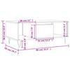 Coffee Table Smoked Oak 90 X 50 X 36.5 Cm Particleboard