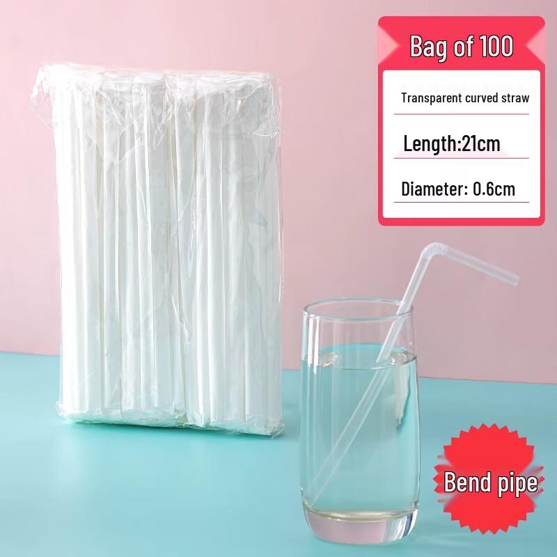 ZISIZ Individually Wrapped Bendable Disposable Plastic Straws