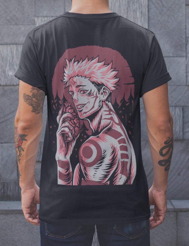 

Herren T-Shirt Bio Baumwolle Anime Jujutsu Demon Yuji Itadori Satoru Streetwear M