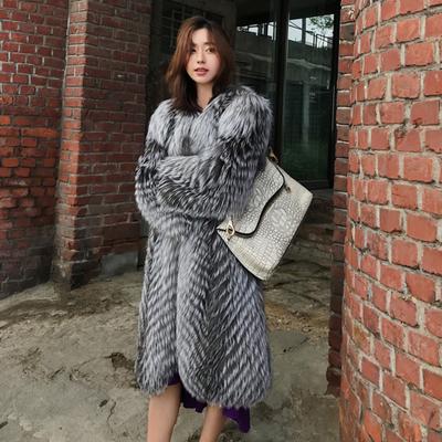 Autumn and Winter New Women's Fur Coat Imitation Fox Fur Long Coat Fashion Net Red Fur Coat Winter Windbreaker