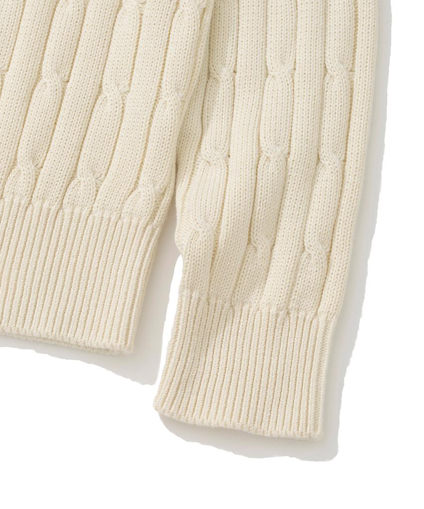 KNITTED [Nitied X Fashion Planet] Cable Round Knit Cream