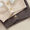 Embroidered Flower Knit Cardigan for Baby Girls, Wave Point Style, Thickened for Autumn and Winter