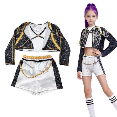 3Pcs Kpop Costume Rumi Singer Dance Dress 3D Print Girls Halloween Christmas Costumes Cosplay Fancy Stage Performance Outfits