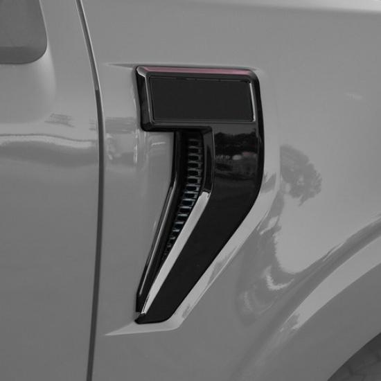 Black Front Fender Side Vent Cover Trim Bezels For Ford F150 -23 Accessories