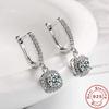 2CT Moissanite Hoop Earring for Women Lab Created Diamond 925 Sterling Silver Dainty Dangle Fine Jewelry Gifts