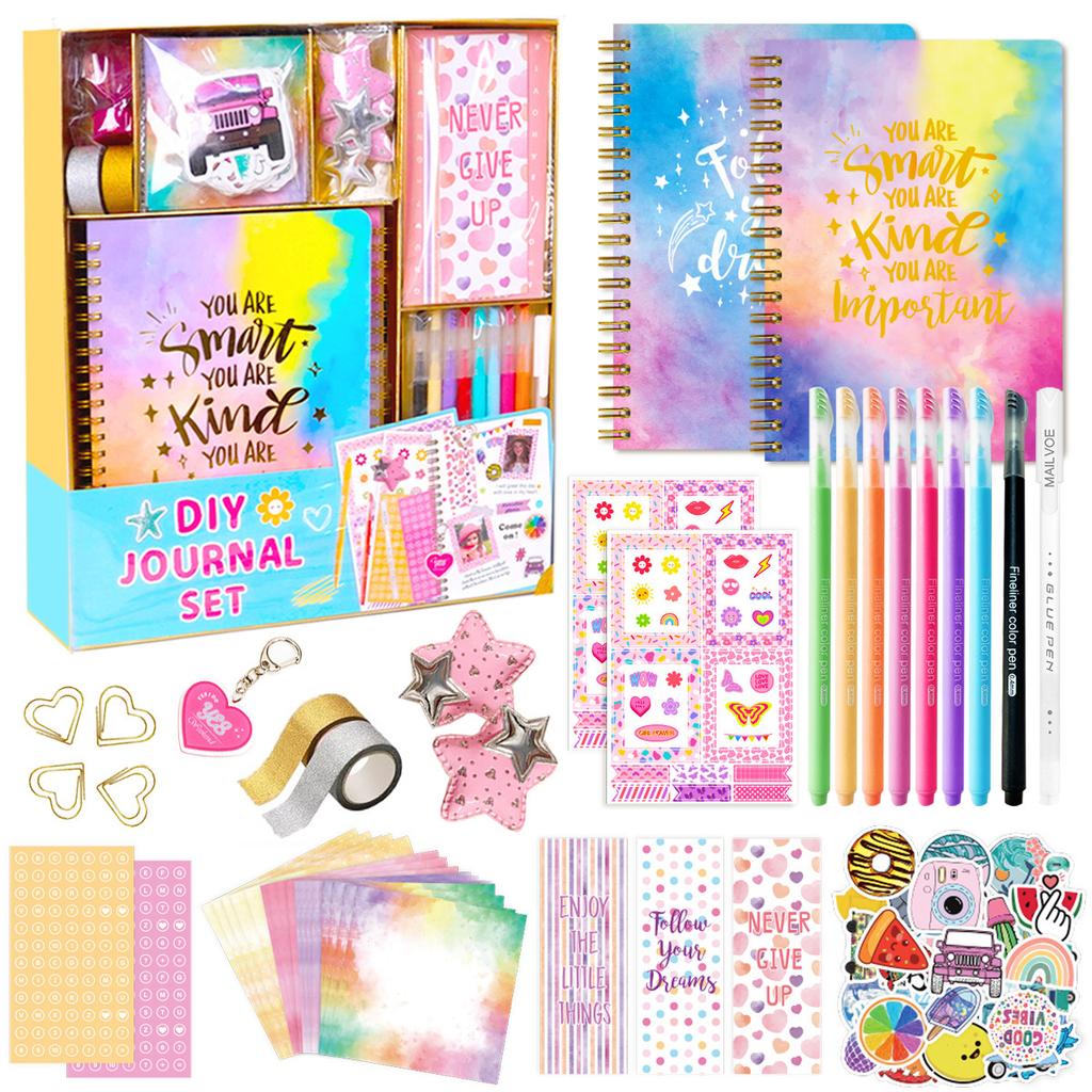 DIY Journal Set for Girls Scrapbook Diary Kit Kids Birthday Gift Creative Stationery Set