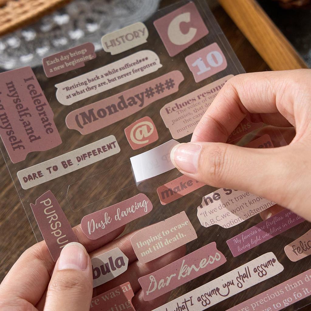 Zaomo Retro English Shadow Text Stickers - DIY Decorative Journal Series