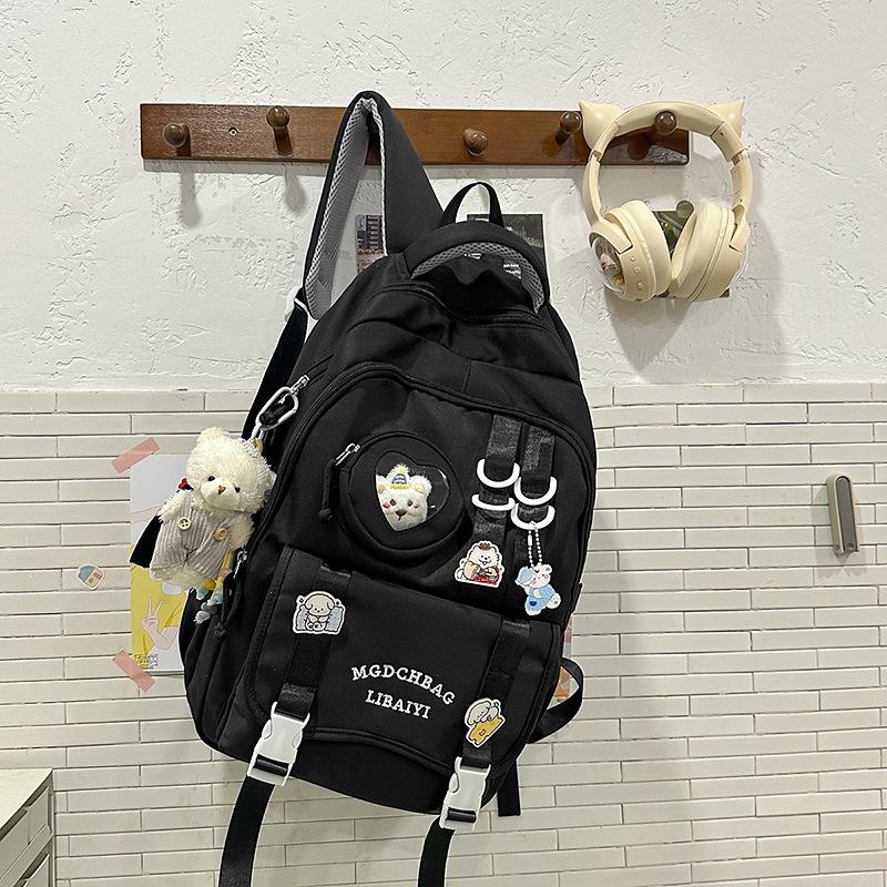 New high-value, fresh and sweet candy-colored backpack, lightweight and large-capacity backpack for junior high school students