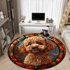 1pc Stained Glass Dog Chair Carpet for Office Non-Slip, Machine Washable Rug for Office - Holiday DecorMachine Made yy251029057