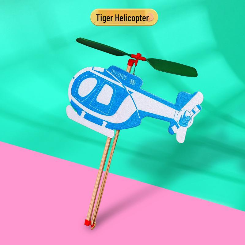 Fierce Tiger Rubber Band Helicopter Model: DIY Educational STEAM Kit