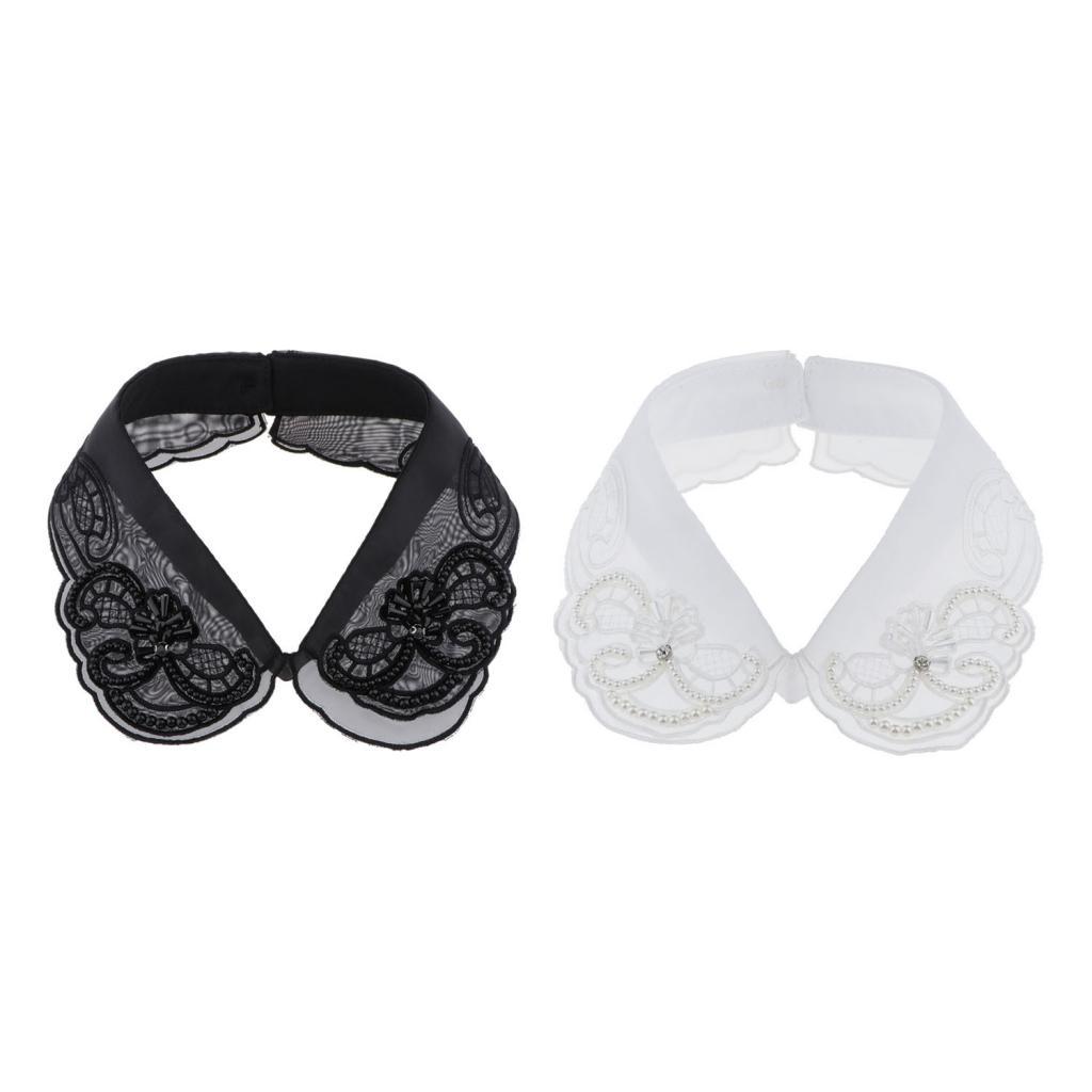 Decorative Dicky Collar for Women Lace Choker Necklace Detachable Peter Pan Faux Collar Office Wear