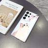 Cute Cat and Cherry Blossoms Phone Case for Samsung Galaxy S26 S25 S24 S23 S22 S21 S20 FE Plus Lucency TPU Protection Cover
