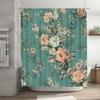 Beautiful Floral Shower Curtain Rustic Green with Pink Flowers Bathroom Decor for Home Bathrooms Privacy Screen for Bathtubs