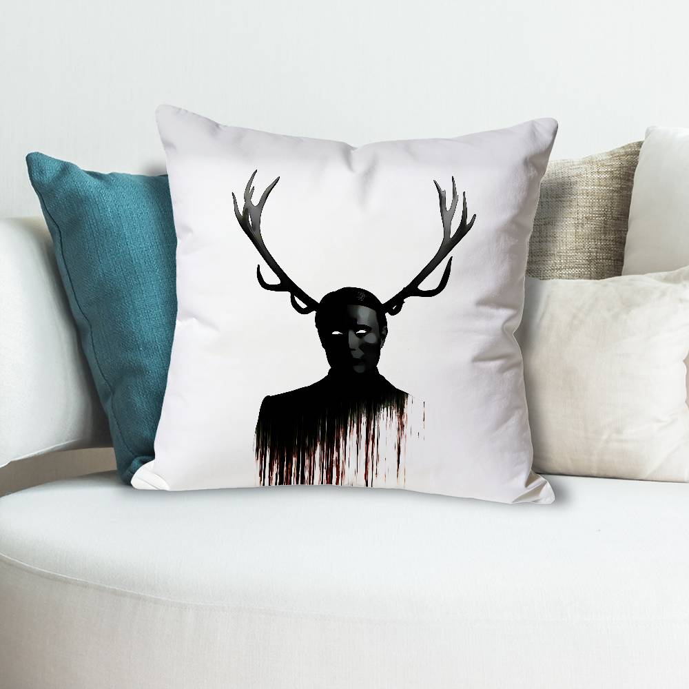 HHannibalsS TV Anime Celebrity Merchandise AllMatch Printed Pillow Case Sofa Car Office Room Decoration Protector