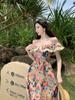 MODIQUE Sommar Kvinnor Elegant Färgglatt färgtryck Casual Beach Chiffong Girly Långa Klänningar Holiday Lady Fairycore Sweet Atmosphere Klänningar