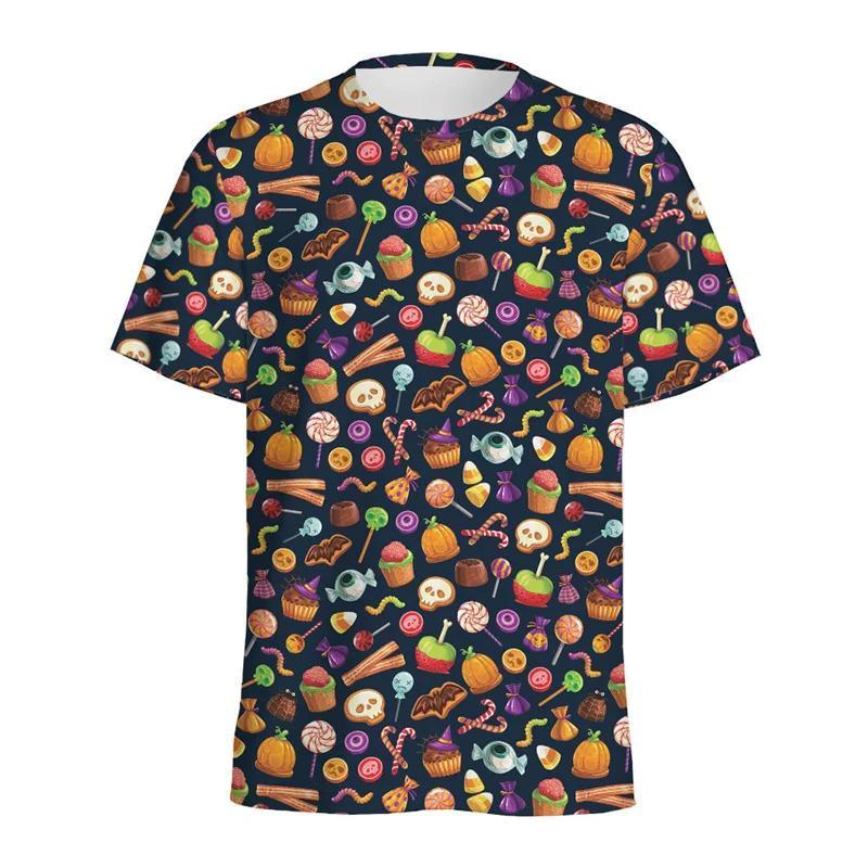 HerSight Heren Kleurrijk T-shirt Ronde Hals Korte Mouw 3D Snoep T-shirt Casual Zomer Mode Comfortabel Zacht T-shirt 3XL