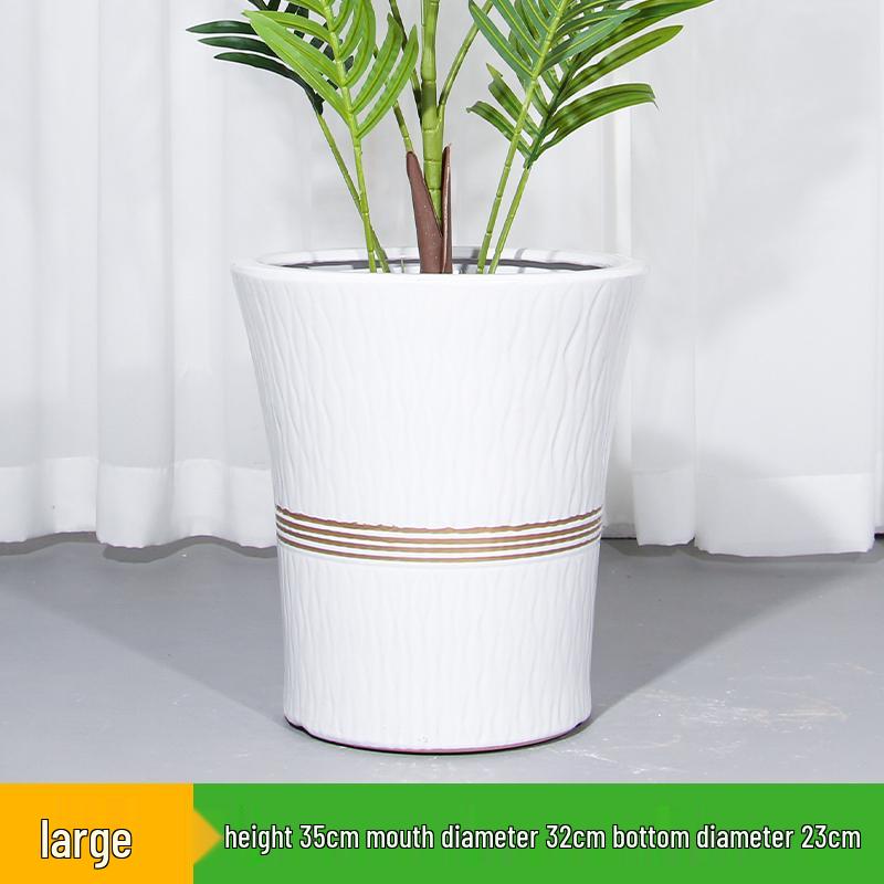 Large Ceramic Flower Pot with Tray for Indoors/Outdoors, Suitable for Succulents & Green Plants