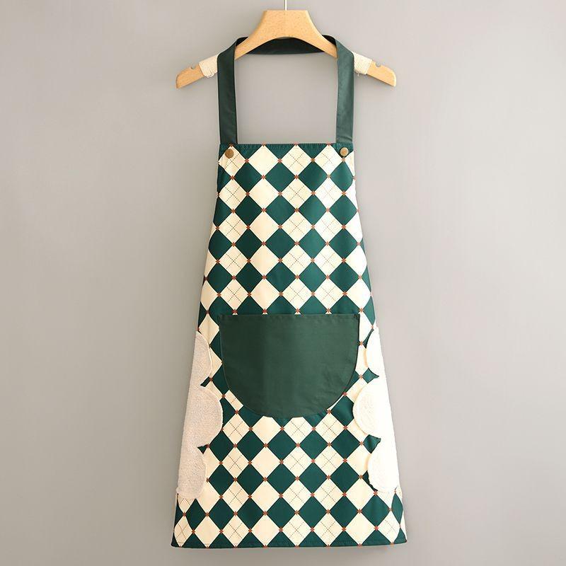 

Мультяшна шия, фартух, що висить, фартух для витирання рук, безрукавний робочий фартух для дому та кухні для чоловіків і жінок, фартух у формі ромба. One Size зелений