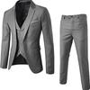 Herrenanzug Slim 3-teilig Anzug R Business Hochzeit Party Jacke Weste & Hose