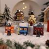 New Christmas decorations, resin luminous small house with lights, dreamy European-style snow house, Christmas gift