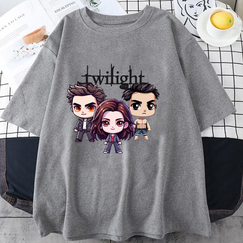 

Новая женская мужская модная футболка с коротким рукавом, футболка с принтом «Сумерки», повседневная свободная летняя прохладная футболка, топы S