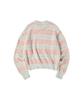 COMONINOZ W Hairy Stripe Pullover Sweater [Gray]