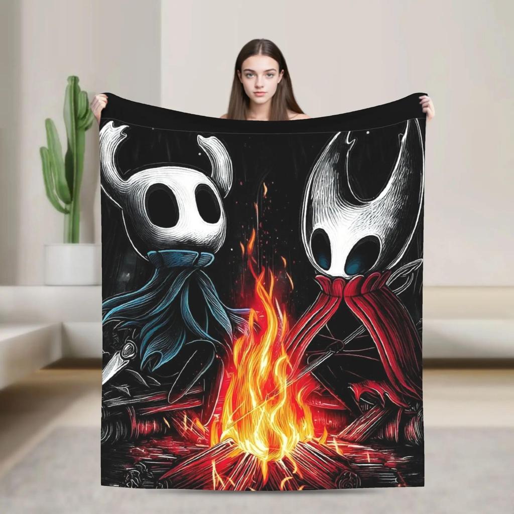 Hollow Knight The Night Blanket  Soft Warm Plush Throw for Kids Couch Chair Bed  Flannel Blanket Cover