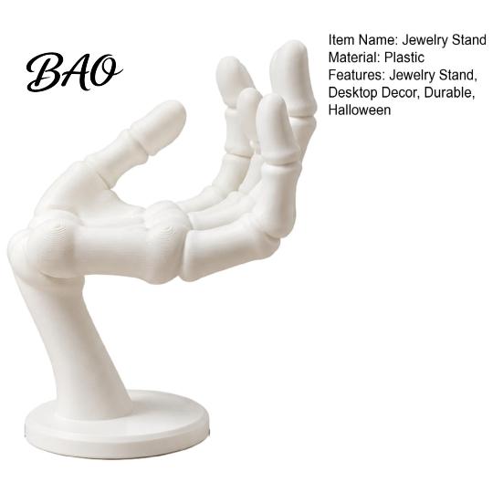 Creepy Room Decor Skeleton Hand Jewelry Stand, Gothic Style Ring And Necklace 3D Printed Stand Holder, Plastic Display Organizer for Living Holder