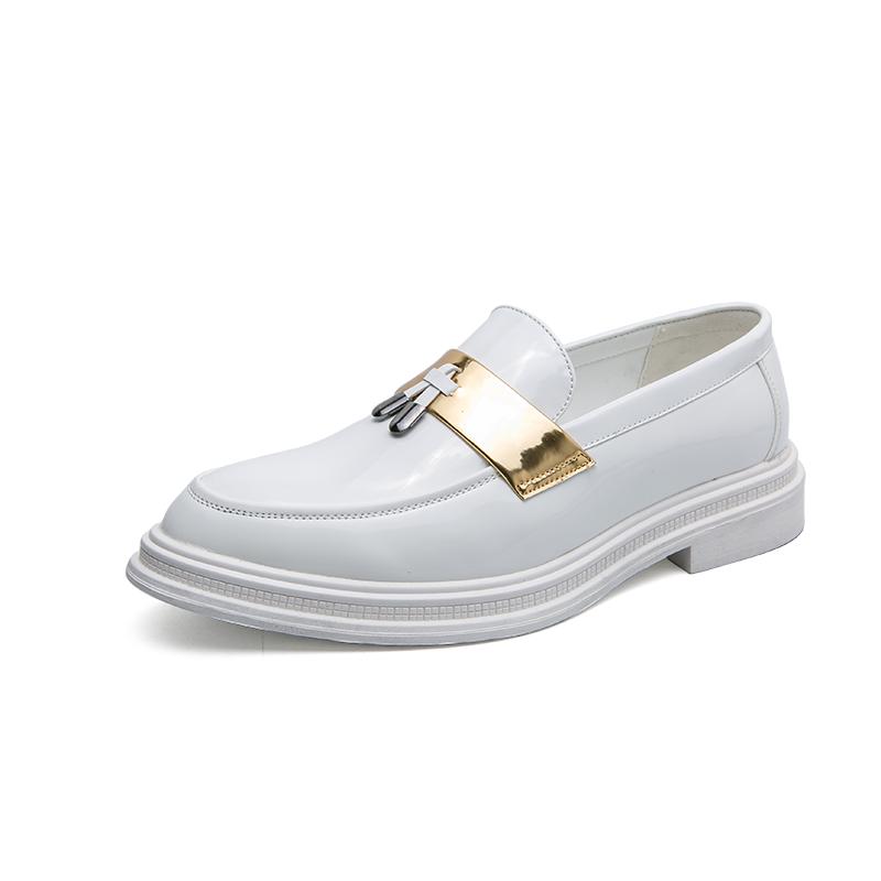 Men Brand Wedding Men Shoes Formal Shoes Patent Leather Shiny White Loafers Tassel Leather Shoes Men Elegant Italian Party Shoes