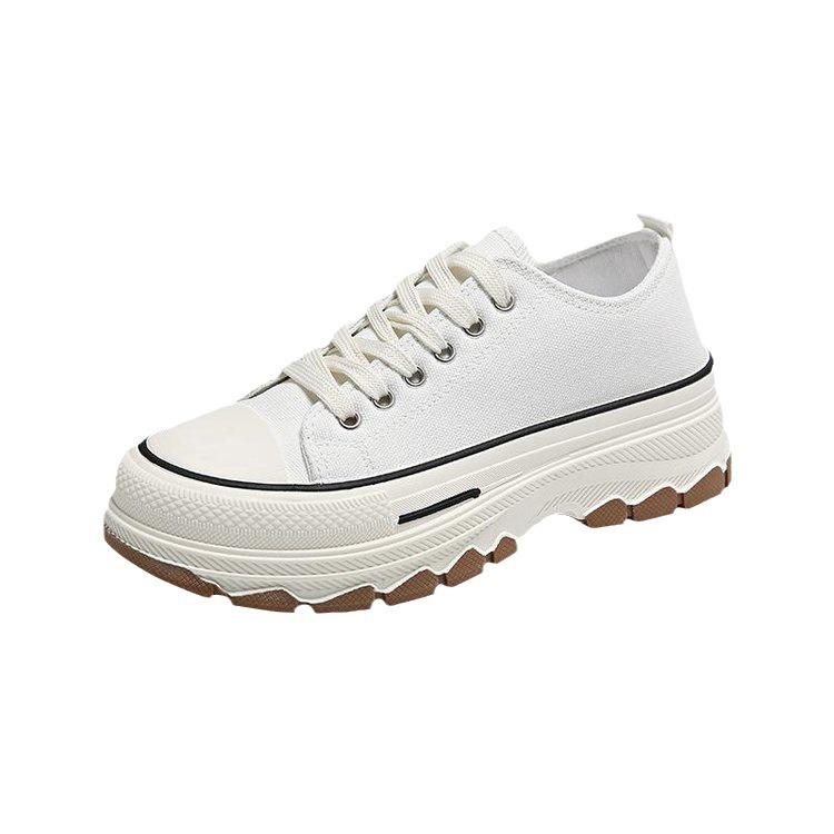 2024 New Women Canvas Flat Shoes Spring and Autumn Fashion Thick Soled Canvas Height Increasing Women Casual Sports Shoes