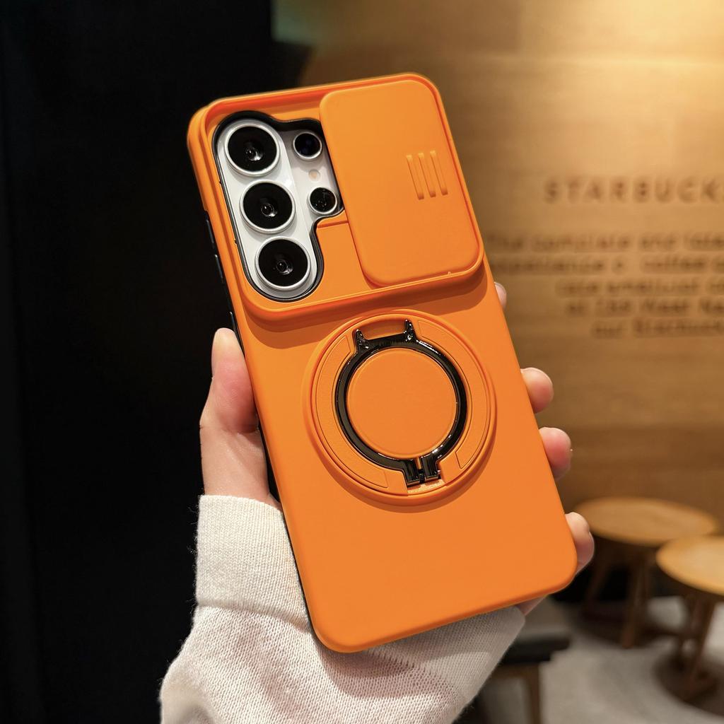 Fashion Hybrid Rugged Shockproof Phone Ring Stand Case Back Cover + Lens Protection For Samsung Galaxy S26 Ultra