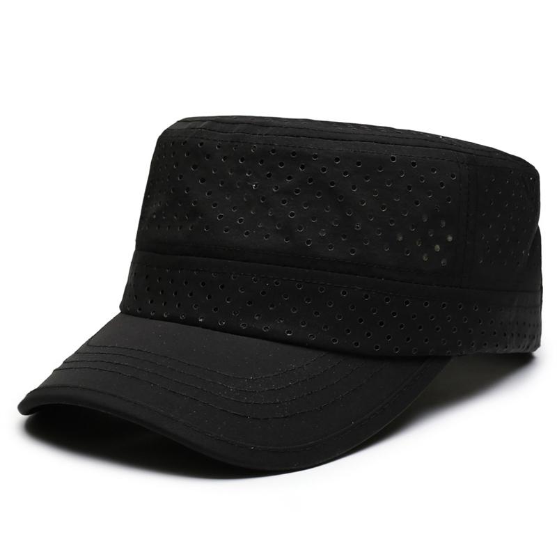 

Summer Breathable Quick-Drying Flat Cap for Unisex Outdoor Sunscreen Sunshade Cap Adjustable Cap чорний