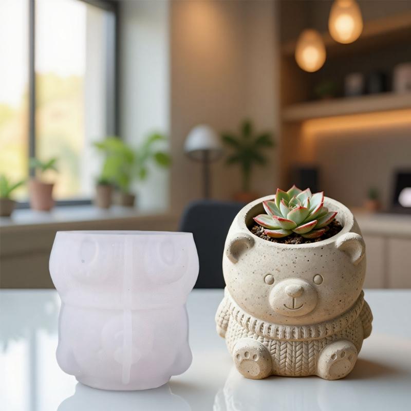 Premium Silicone Planter Mold Flexible Sturdy Design Resin Container Mold For Concrete Crafts Home Gardening Decors