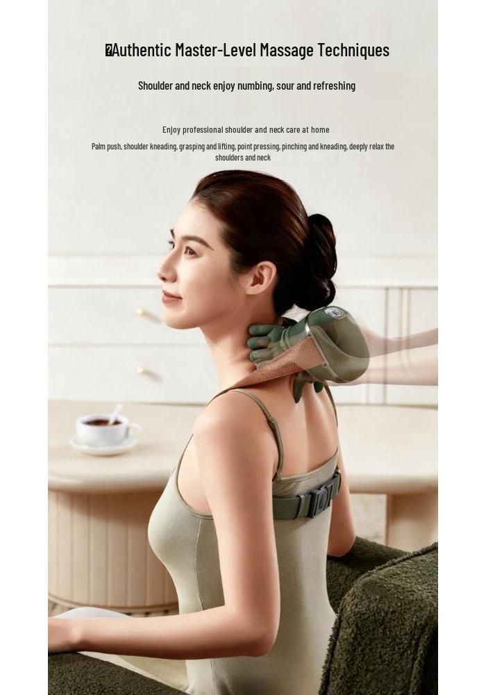 Realistic Multifunctional Neck and Shoulder Massager with Heating and Kneading