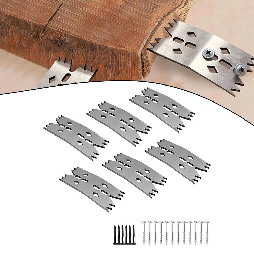 Board Fasteners Set with Screws 6 Pieces for Wood and Metal Panels Robust Metal Sheet Connector for Construction and Assembly