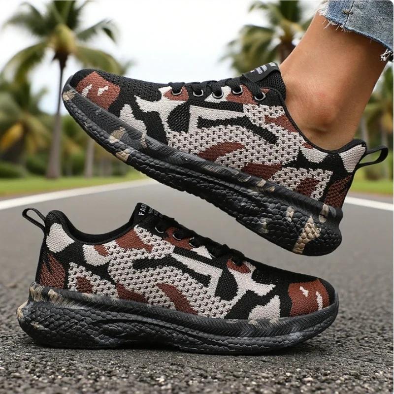 Mesh Camouflage Women'S Sneakers Anti Slip Wear-Resistant Casual Outdoor Hiking Shoes Breathable Camping Shoes Sneakers Women