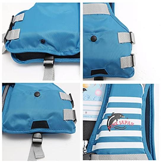 Fine Japan Junior Floating Vest Floating Vest for River and Water Activities Reflective Adjustable Mesh with Whistle FV-6116 - Kids' Fishing, Play, -