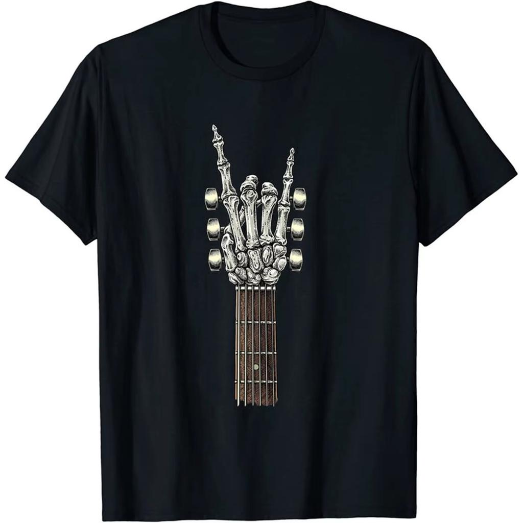 Unisex Rock And Roll Guitar Print TShirt Casual Short Sleeve Spring Summer Fall Gift Tops