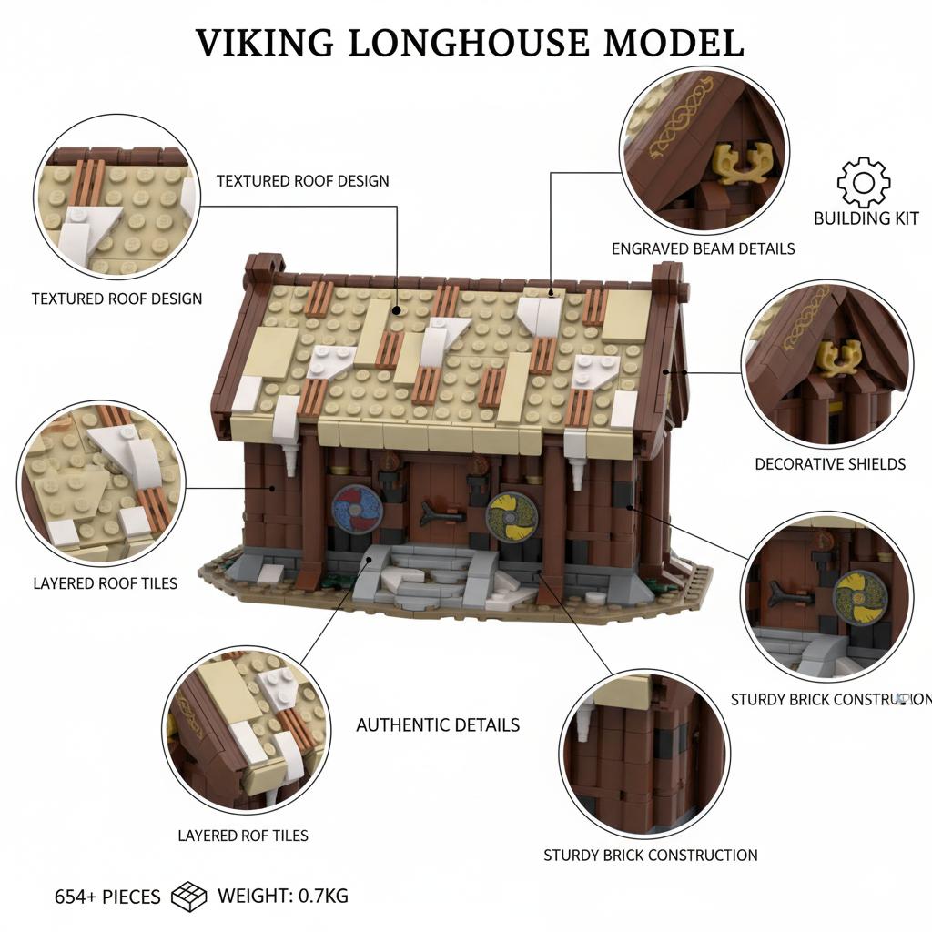 Modular MOC Medieval Village Building Blocks Set - Castle & House Brick Toy - Collectible Model Kit for Adults & Kids