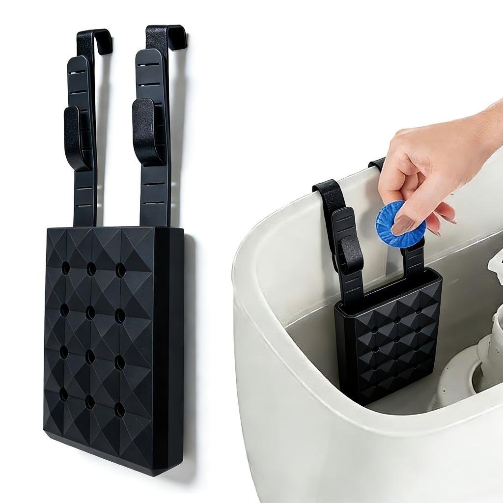 Adjustable silicone toilet tank cleaning stand,Hanging toilet cleaning box with hook Can collect residue from the toilet Prevent the baffle from