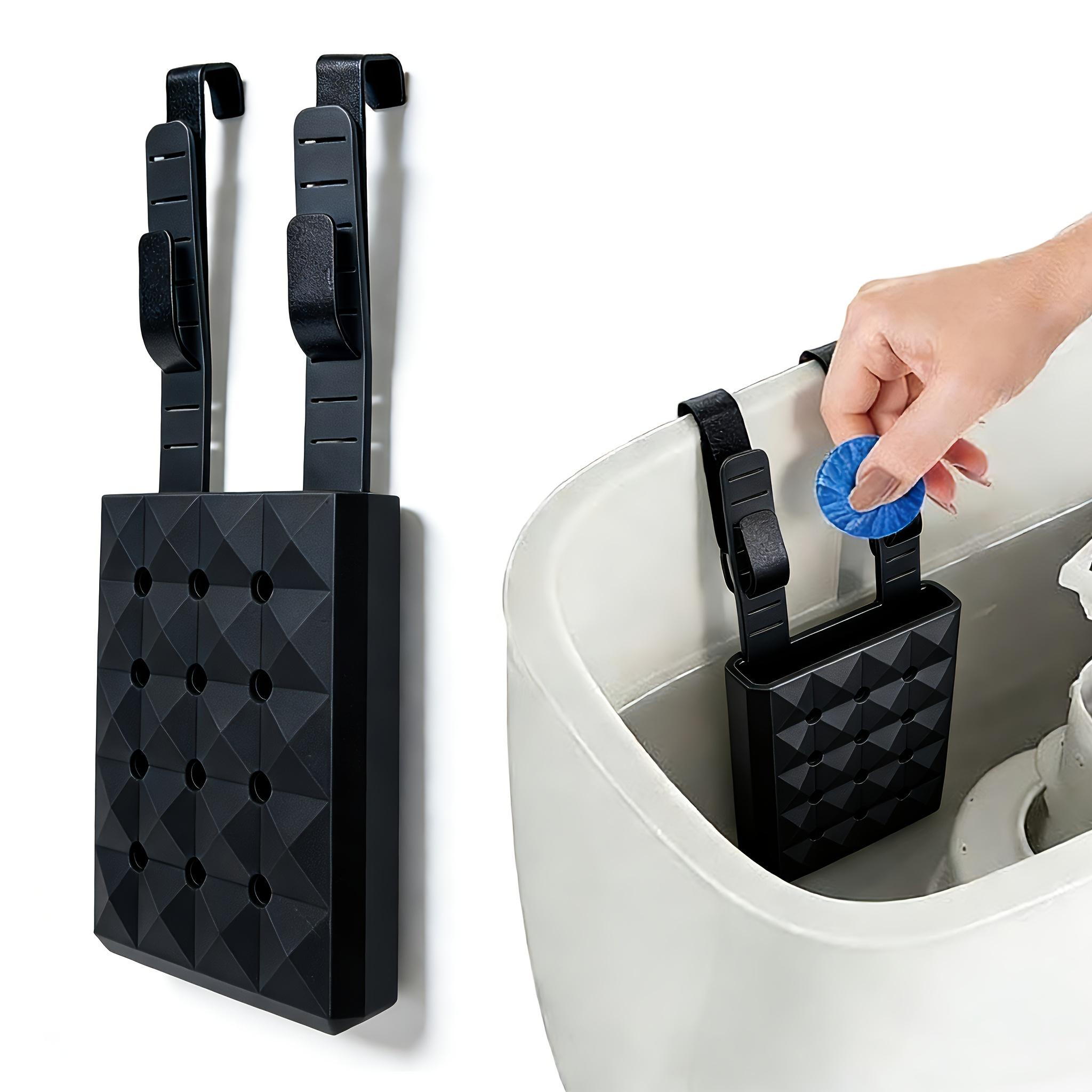 

Adjustable silicone toilet tank cleaning stand,Hanging toilet cleaning box with hook Can collect residue from the toilet Prevent the baffle from чёрный
