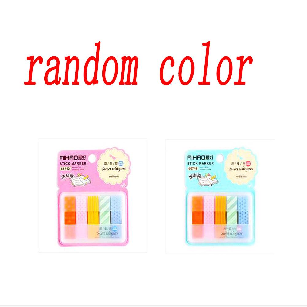 2pcs Color Random Fashion Cute Colorful Index Style Sticky Notes Memo Pad Paster Stickers