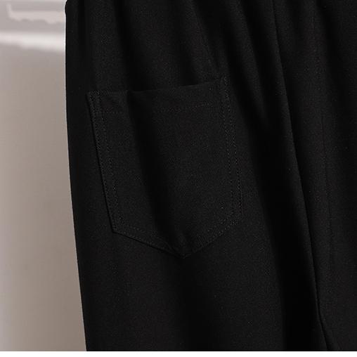 DIMANAF 2023 Plus Size Long Pants Women Elastic Loose High Waist Vintage Solid Cotton Loose Casual Female Basic Trousers Harem Pants Wide Leg Pants