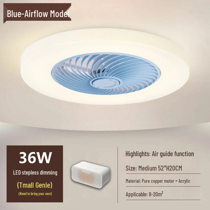 Ultra-thin Silent Ceiling Fan Light: Modern Invisible Chandelier for Bedroom, Living, and Dining Rooms