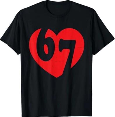 Sechs Sieben 67 Meme Cooles Valentinstags-T-Shirt