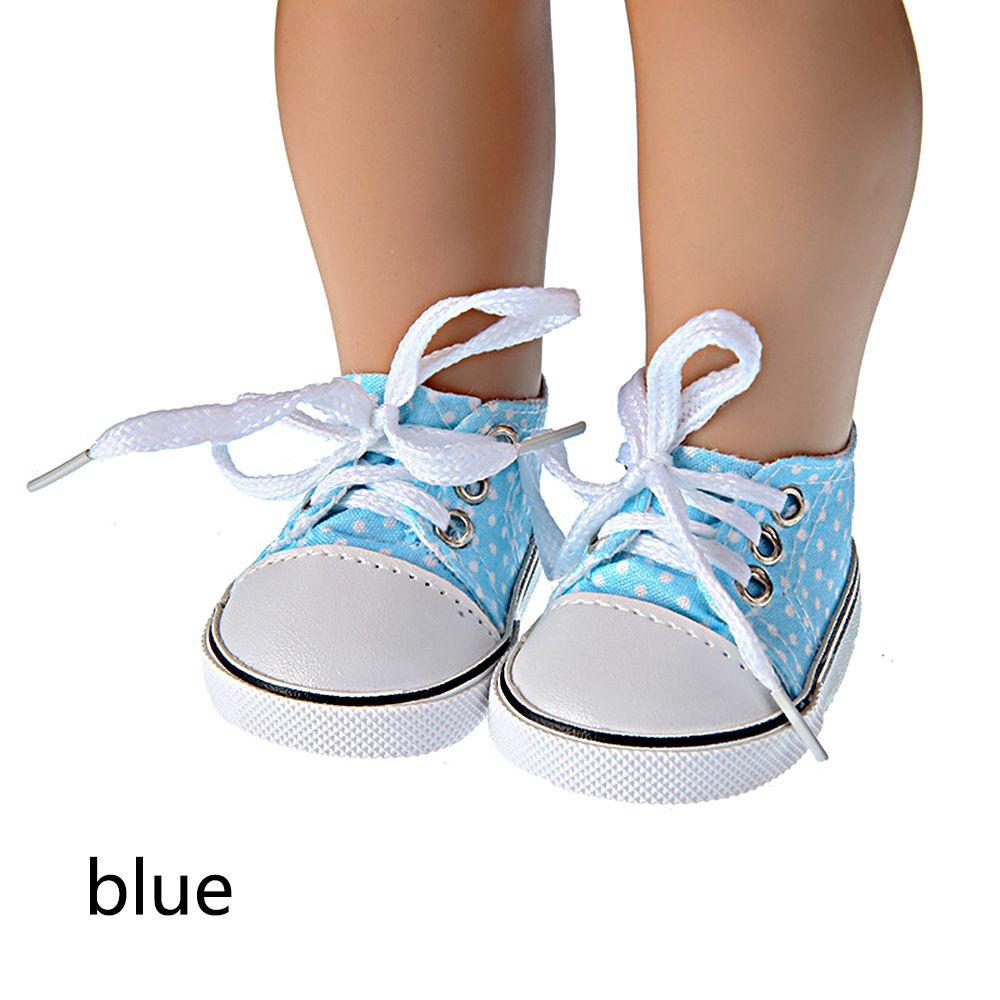 7cm Children 18 Inches Doll Birthday Gifts Doll Accessories Wave point Shoes Doll Shoes Canvas Shoes