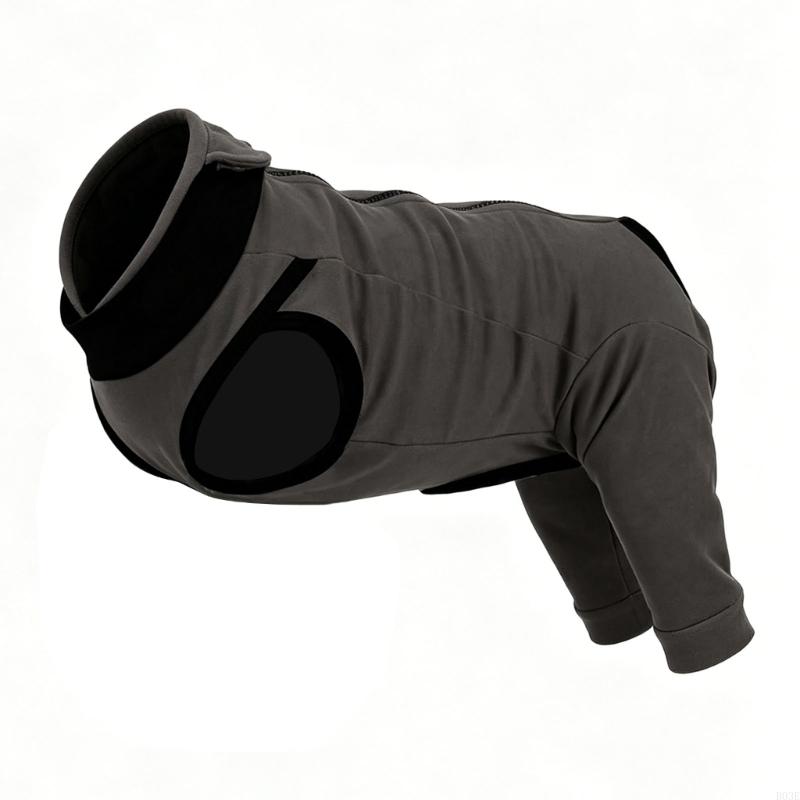 Dog Surgeries Recovery Suit Soft Breathable Post Operative Outfit For Neuter Wound Protections And Lick Prevention B03E