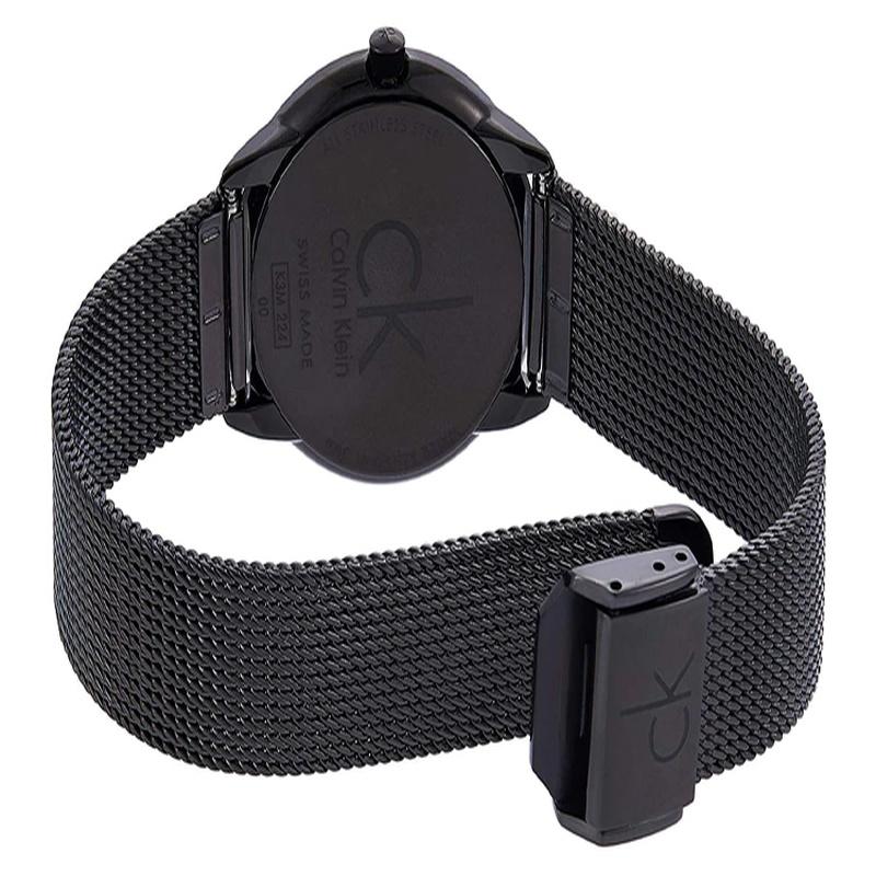 Calvin Klein Uhr Quarzuhrwerk Edelstahlarmband 35mm schwarzes Zifferblatt gleicher Stil für Männer und Frauen 30 Meter wasserdicht K3M22421