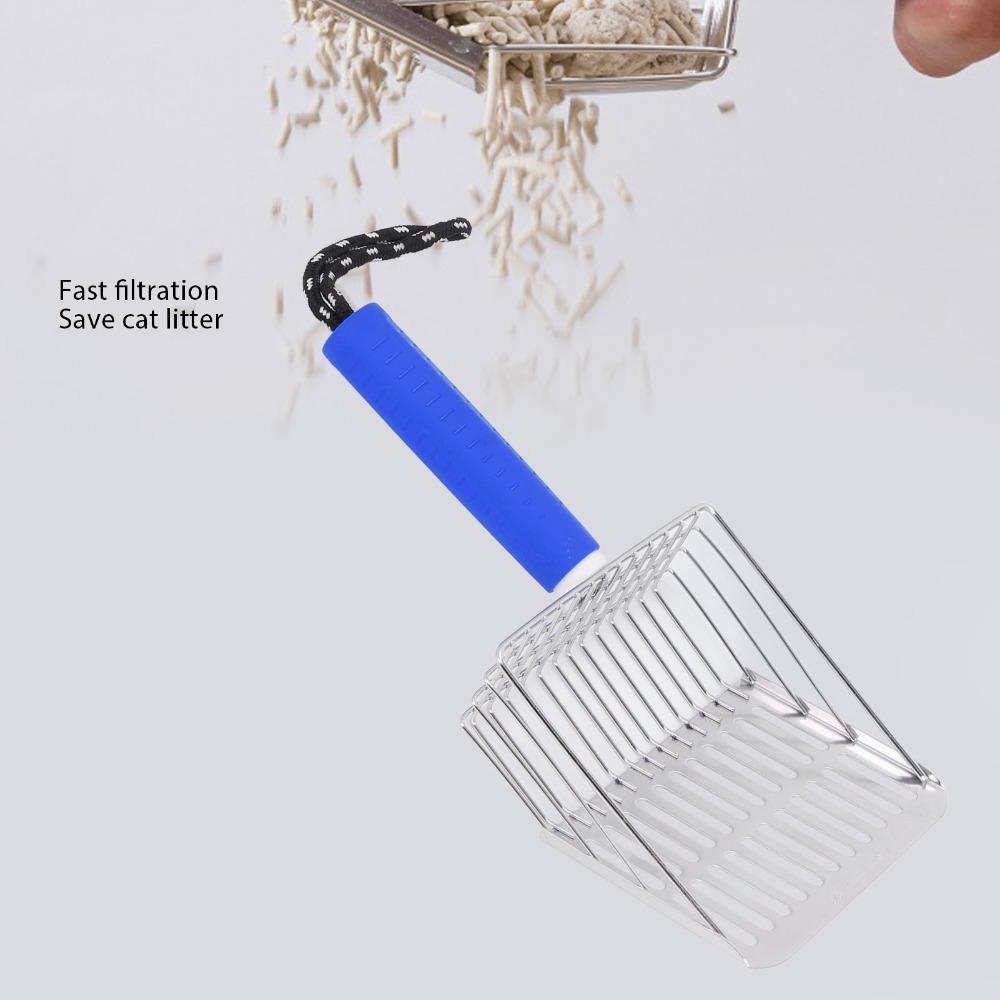 Removable Handle Cat Litter Scoop 304 Stainless Steel Kitten Litter Scoop Cleaning