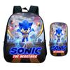 Straight Hair Animation Digital Printing Children'S Two-Piece Set Backpack Pencil Bag Primary And Secondary School Schoolbag